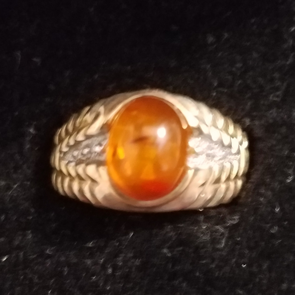 Amber set in 10k Gold